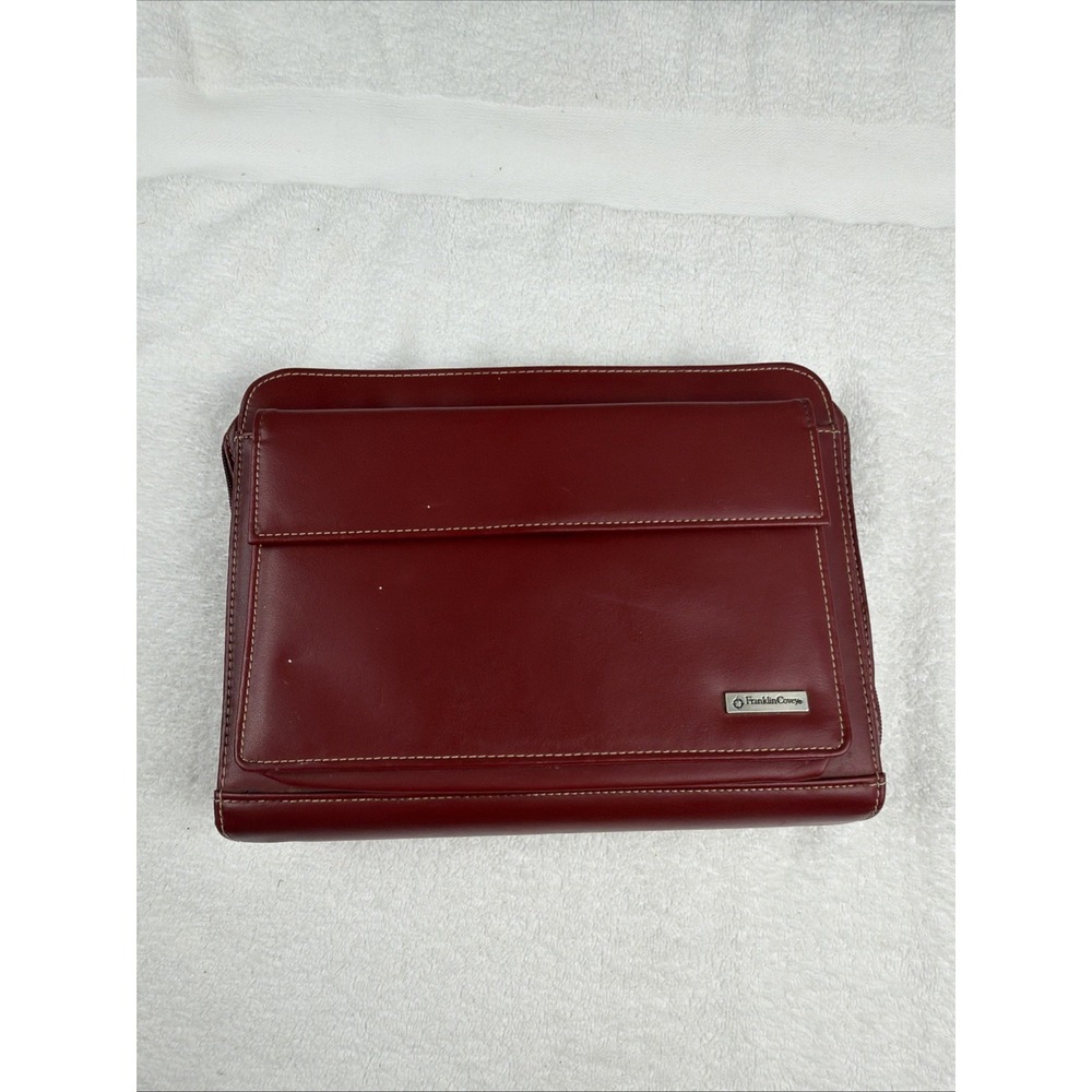 Vtg FRANKLIN COVEY Red  7 Ring Planner Binder  w/ Retractable Handles  8" x 11" - Picture 16 of 16